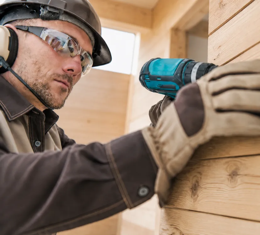 Wood wall installation during a home remodeling project in Los Angeles