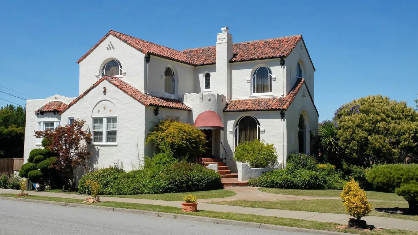 Room addition project in Los Angeles with Spanish-style home exterior, added living space, stucco walls, red tile roof, arched windows, and residential expansion planning